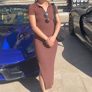 Open Back Knit Midi Dress Small